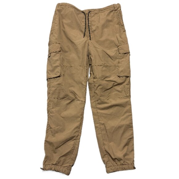 Lckr Nylon Cargo Pants Mens Size XL Brown drawstring Nylon - Picture 1 of 13